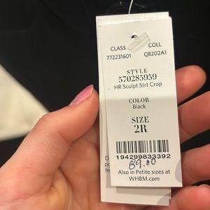 Size 2 White House black market high rise straight crop